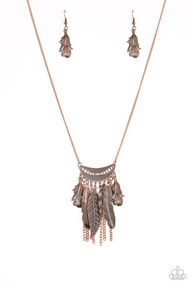Paparazzi Accessories Fiercely Feathered - Copper